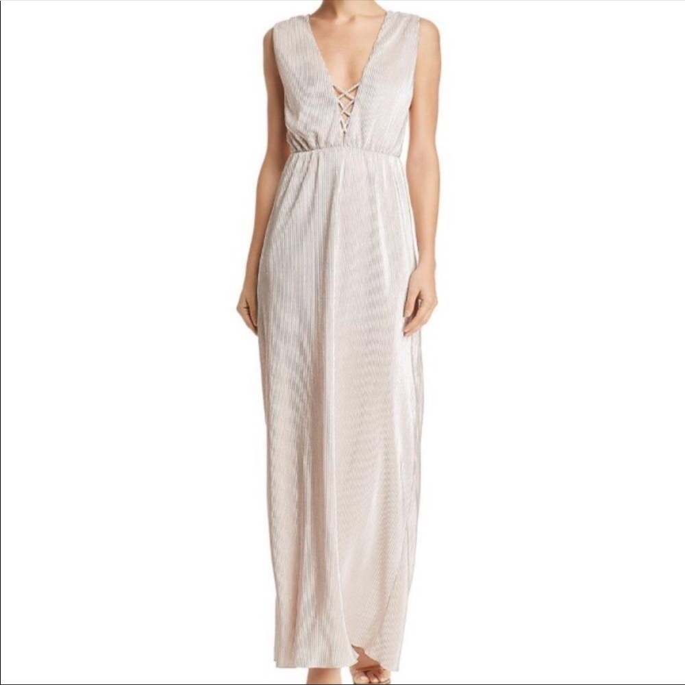 NWT Wayf silver long dress/gown, size XS